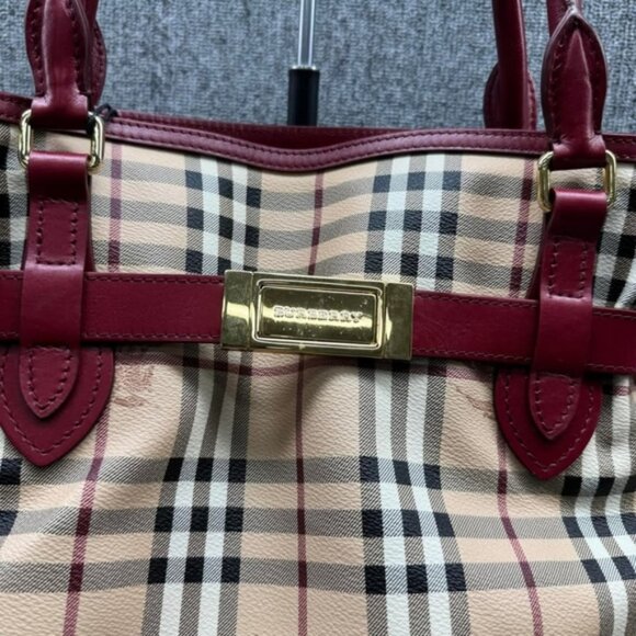 Burberry Brown Canvas Satchel 288-122824 - Picture 4 of 15